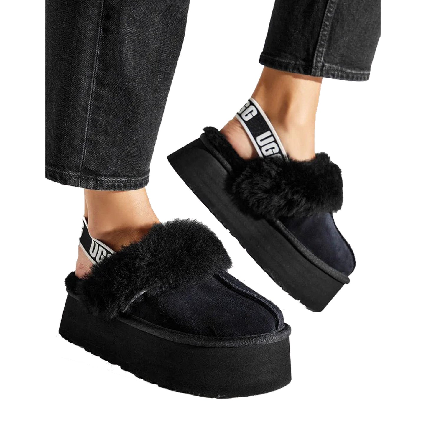 Γυναικείες Παντόφλες Ugg Funkette Chestnut 1113390-CHE BLACK